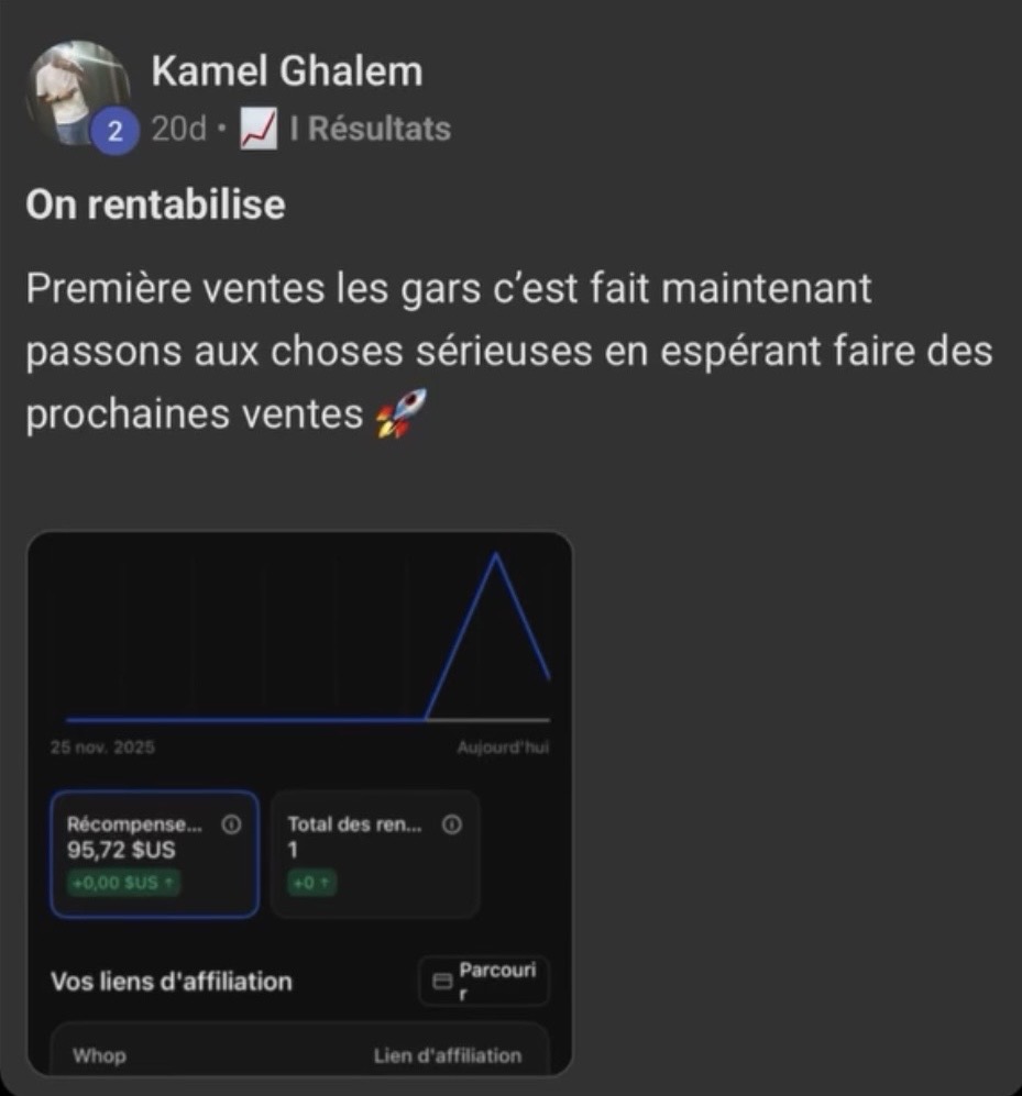 Témoignage Kamel Ghalem — Première vente